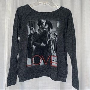 Charcoal Dark Gray Long Sleeve T-Shirt